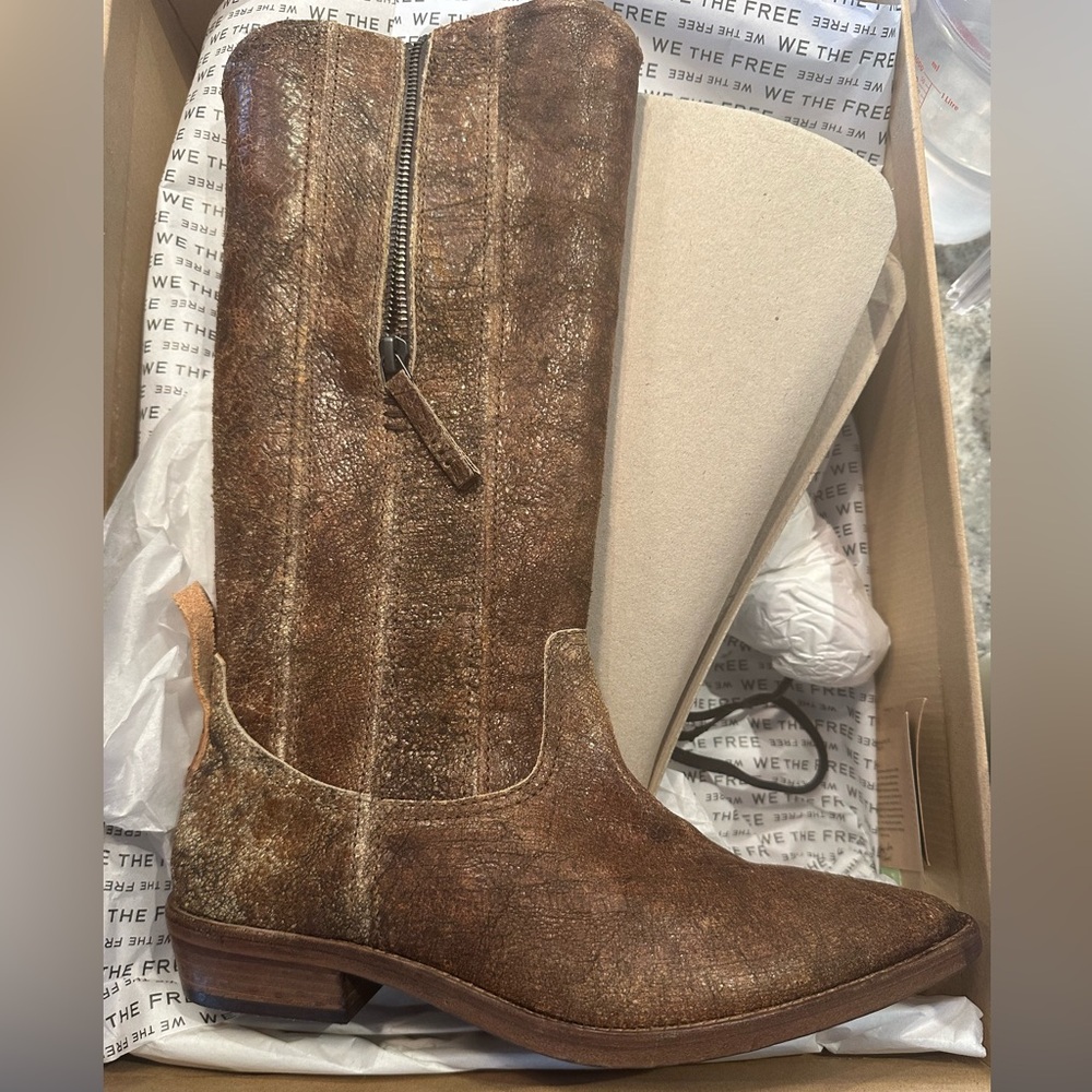 We The Free Pointed Allistar Boot in Chestnut Crakle